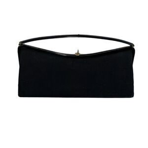 Vintage Bobbie Jerome Black Evening Handbag with Collapsible Handle Vintage